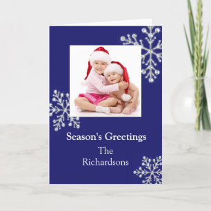 Cartão De Festividades Placa de Feriado Crystal Snowflake