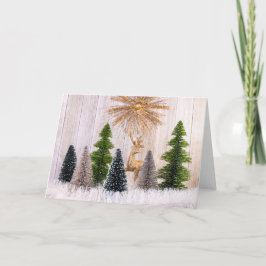 Cartão De Festividades Placa de Feriado Dobrada de Árvores de Natal 4149