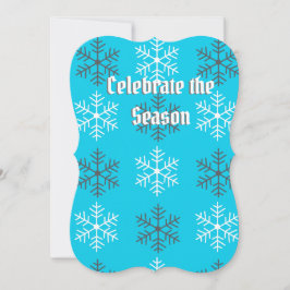 Cartão De Festividades Placa de Feriado Plana Branca/Cinza em Floco de Ne