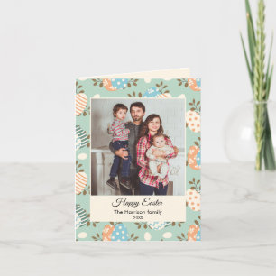 Cartão De Festividades Placa de Feriado Plana com foto da família persona