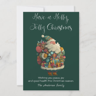 Cartão De Festividades Placa de feriado plana com Papais noeis