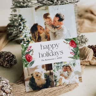 Cartão De Festividades Placa de Feriado Plana de Fotografia Botânica Gree