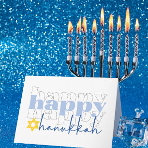 Cartão De Festividades Placa de Férias Feliz do Na moda Hanukkah