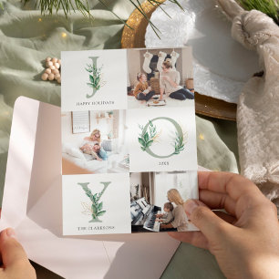 Cartão De Festividades Placa de Férias Floral de JOY Watercolor