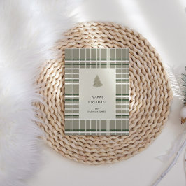 Cartão De Festividades Placa de férias minimalista com Xadrez de tons neu