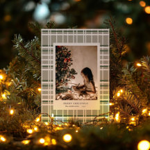 Placa de Férias Mínimas de Xadrez de Cores Neutras