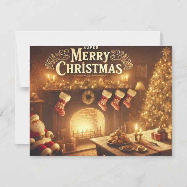 Cartão De Festividades Placa de Férias Plana (Frente)