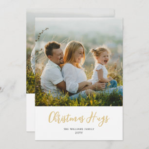 Cartão De Festividades Placa de Férias Plana de Duas Fotografias de Hugs