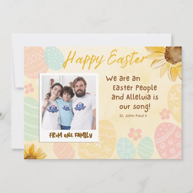 Cartão De Festividades Placa de Férias Plana de Páscoa de Fotografias Per (Frente)