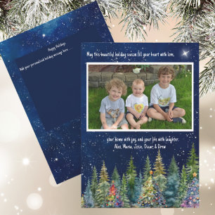 Cartão De Festividades Placa de Férias Planas da Floresta de Árvore do Cé