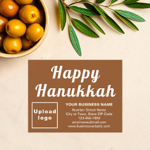 Cartão De Festividades Placa de Férias Planas Pequenas Castanhas Hanukkah