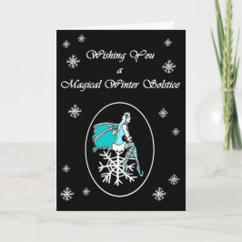 Cartão De Festividades Placa de inverno Solstício Snowflake Faerie Yule