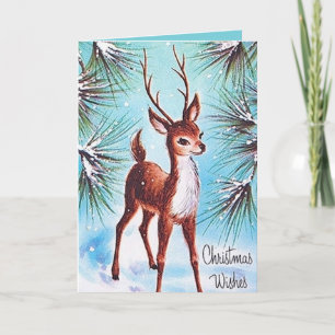 Cartão De Festividades Placa de mensagem de adição de reindeer de natai