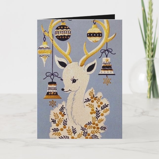 Cartão De Festividades Placa de mensagem de adição de reindeer de natais  (Frente)