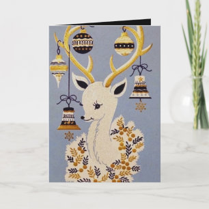 Cartão De Festividades Placa de mensagem de adição de reindeer de natais 