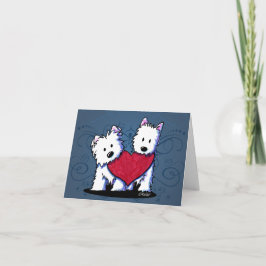 Cartão De Festividades Placa de Namorados de Cardíaca Westie Duo
