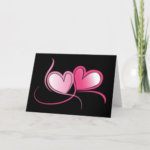 Cartão De Festividades Placa de Namorados de Corações