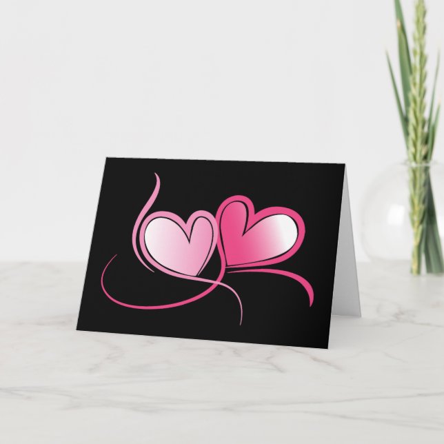 Cartão De Festividades Placa de Namorados de Corações (Frente)