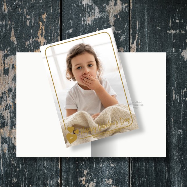 Cartão De Festividades Placa de Namorados de Foto Enquadrada Elegant Hear (Criador carregado)