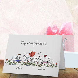 Cartão De Festividades Placa de Namorados para Casais Lover Bicicletas