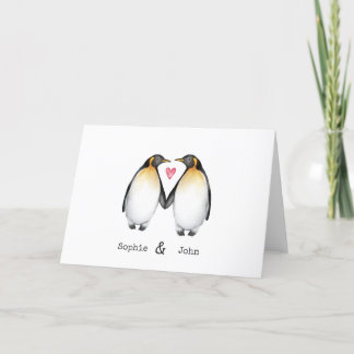 Cartão De Festividades Placa de Namorados Pinguins Personalizados