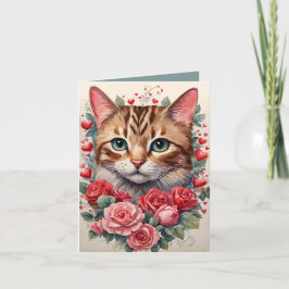 Cartão De Festividades Placa de Namorados Purr-Efeito para Tabby Cat Buff