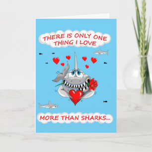 Cartão De Festividades Placa de Namorados Shark Loveable