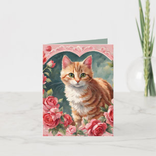 Cartão De Festividades Placa de Namorados Tabby Kitten Meow-Velous