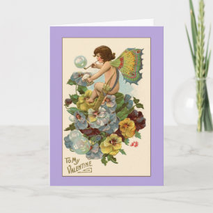 Cartão De Festividades Placa de Namorados Vintage lavanda