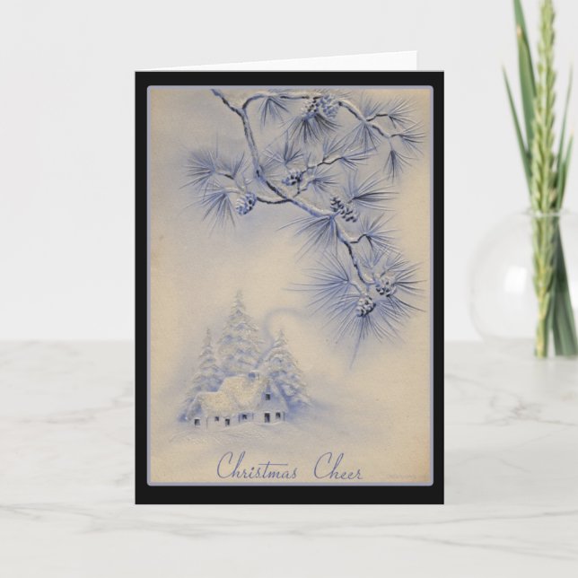 Cartão De Festividades Placa de natais vintages (Frente)