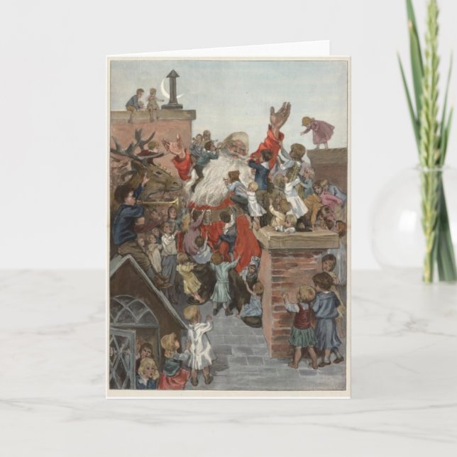 Cartão De Festividades Placa de natais vintages (Frente)