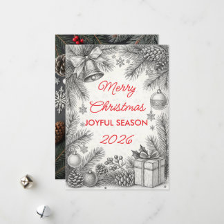 Cartão De Festividades Placa de natais vintages