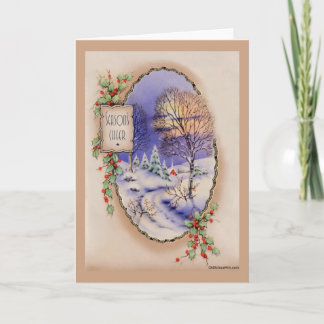 Cartão De Festividades Placa de natais vintages
