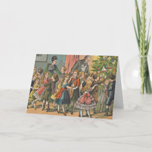 Cartão De Festividades Placa de natais vintages Dança de Natal