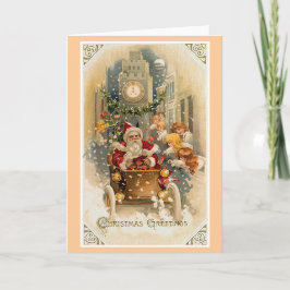 Cartão De Festividades Placa de Natais vintages de Unidade Midnight