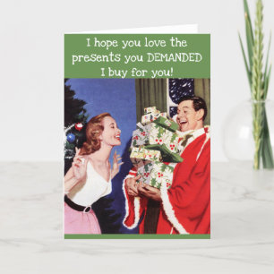 Cartão De Festividades Placa de Natais vintages engraçada