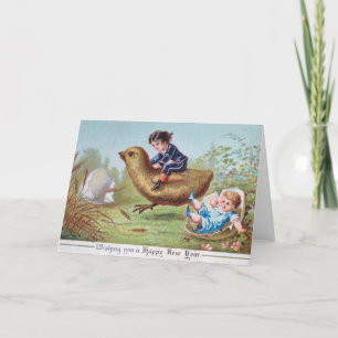 Cartão De Festividades Placa de natais vintages Feliz ano novo de naveg