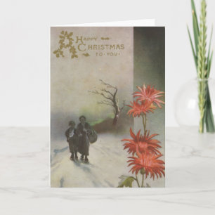 Cartão De Festividades Placa de natais vintages Feliz Natal para você