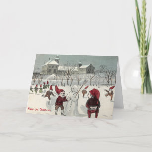 Cartão De Festividades Placa de natais vintages Glæ delig Jul Noruega