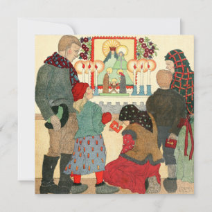 Cartão De Festividades Placa de natais vintages Orações de Natal