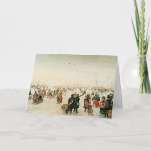 Cartão De Festividades Placa de natais vintages Patinação no gelo no la