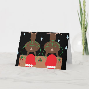 CARTÃO DE FESTIVIDADES PLACA DE NATAL DE PAPAIS NOEIS SLEIGH E REINDEER