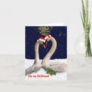 Cartão De Festividades Placa de Natal de Swans Sasonais NAMORADA
