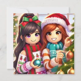 Cartão De Festividades Placa de Natal para adolescentes da Robloxo