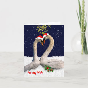Cartão De Festividades Placa de Natal para Swans Sazonais WIFE