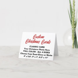 Cartão De Festividades PLACA DE NATAL Personalizada PEQUENA DE 4" x 5,6"