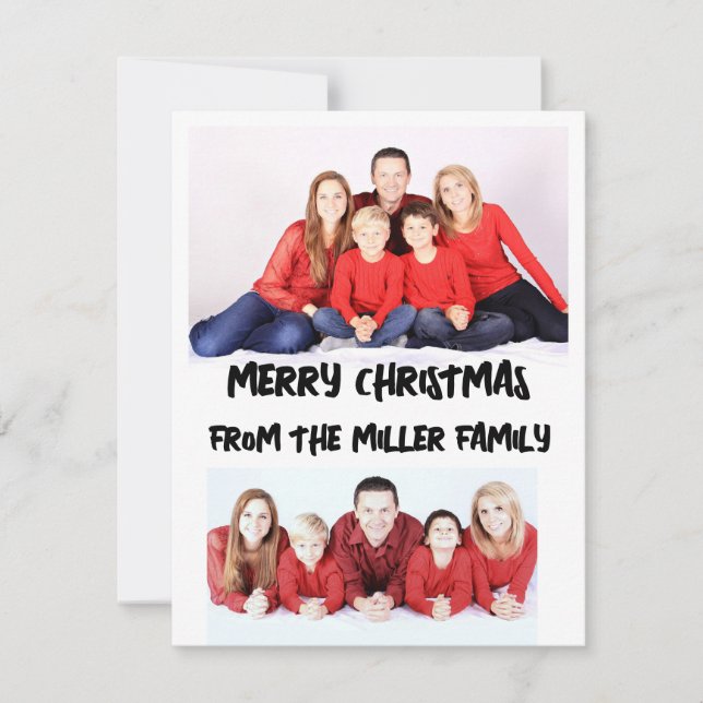 CARTÃO DE FESTIVIDADES PLACA DE NATAL PLANA DE 2 FOTOS PERSONALIZADA (Frente)