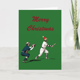 Cartão De Festividades Placa de Natal Vintage Baseball