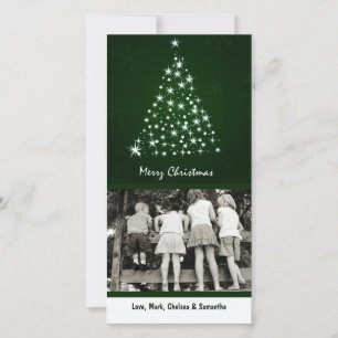 Cartão De Festividades Placa de Natal XMAS Tree Flocos de Neve Verde 4x8