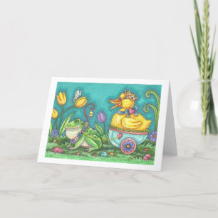 CARTÃO DE FESTIVIDADES PLACA DE NOTA DE PÁSCOA BULLFROG & DUCKLING PRINC
